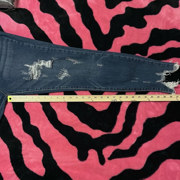 Judy Blue Womens Jeans 11 30 Stretch Chewed Hem Festival Boho Distressed Skinny - Picture 15 of 16